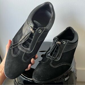 SERGIO ROSSI MEN 8.5 SUEDE LOW TOP SNEAKERS LEATHER SHOES LUXURY BUSINESS DRESSY